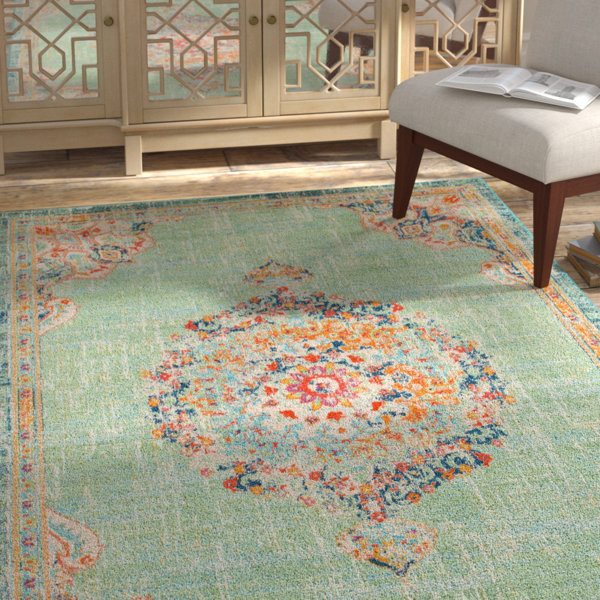 Bungalow Rose Ernst Abstract Green/Orange Rug & Reviews Wayfair